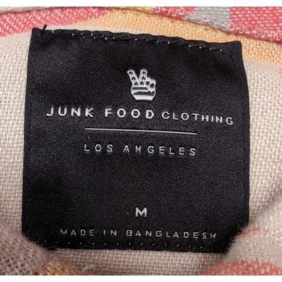 Junk Food Revolve Flannel Shirt Women M Multi Southwestern Aztec Print Cotton - Picture 10 of 16